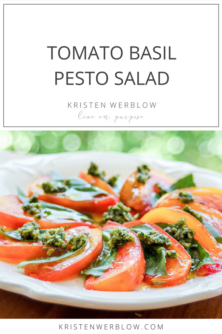 Tomato Basil Pesto Salad | KristenWerblow.com